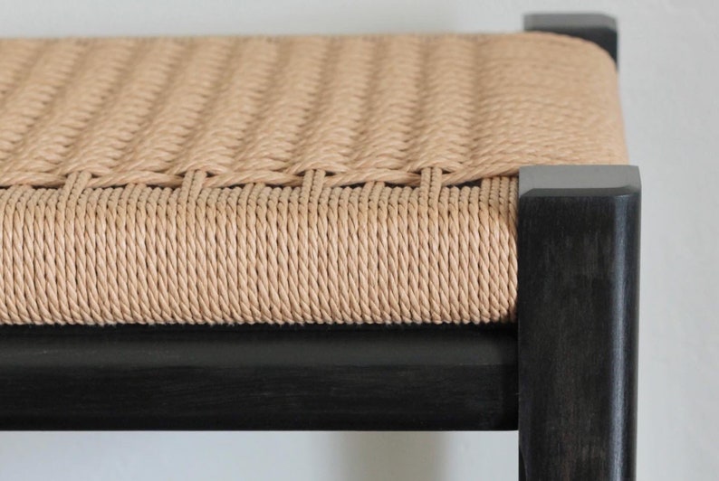 Handmade Danish Cord and Hardwood Bench 36x 13x 18 image 10