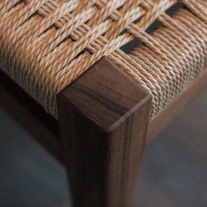 Handmade Danish Cord and Hardwood Bench 36x 13x 18 image 7