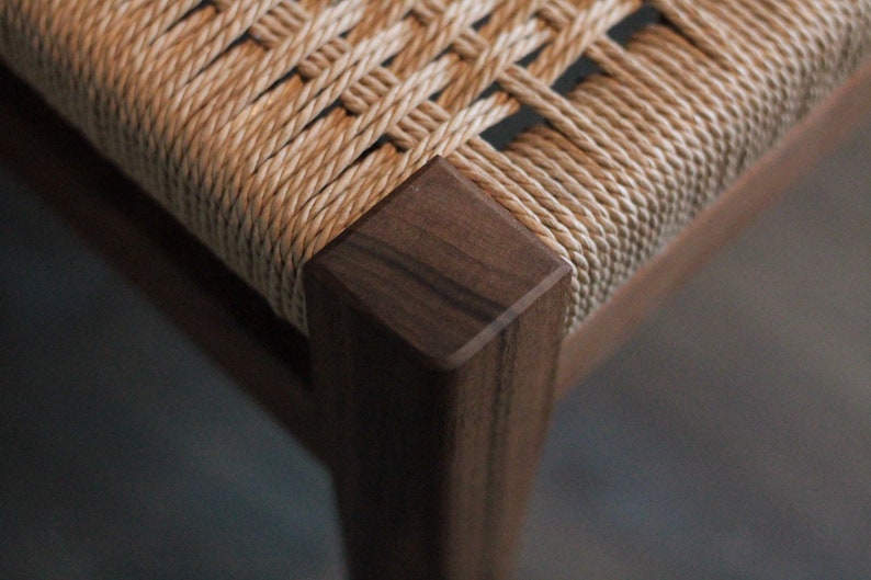 Handmade Danish Cord and Hardwood Bench 36x 13x 18 image 7