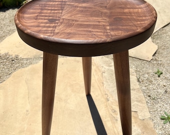 Hand Turned Walnut Side Table 20” Height