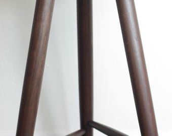 Handmade Dark Stained Walnut Counter Stool 25” Height