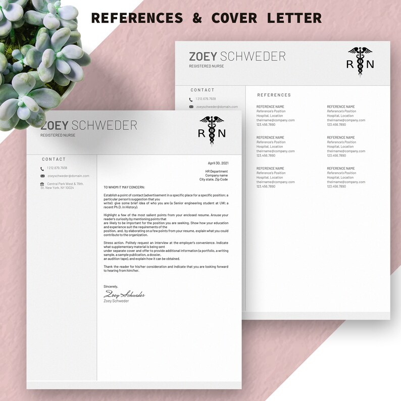 Registered Nurse Resume Template Nurse CV Template Nursing Resume Template Doctor CV RN Resume Design Nurse Resume Google Docs