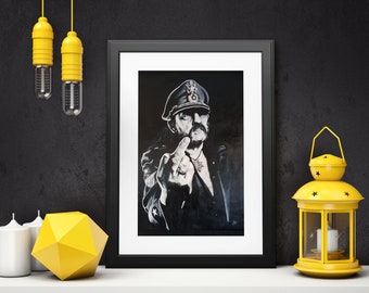 Lemmy Motorhead Painting Ink Fan Art Digital Print