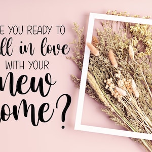 Fall in Love New Home Real Estate Postcard Front, Digital Download, Printable File, Social Media, Realtor Agent Broker Marketing