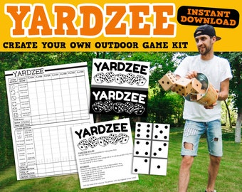 Yardzee Outdoor Game Bundle – Würfelvorlage & Scorekarten (Digitaler Download)