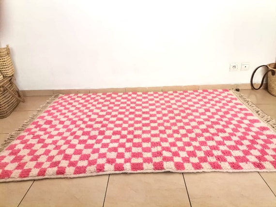 4x5 Ft Mid Century Home Decor Moroccan Rug Checkered 