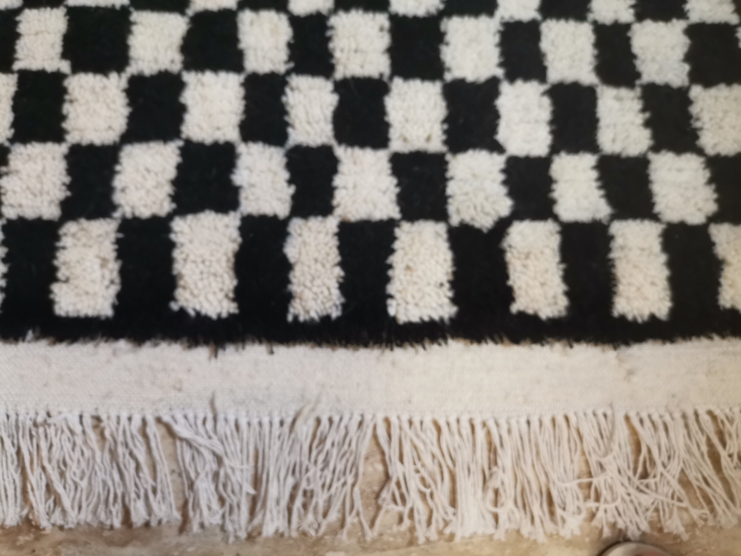 Black White Checkered Moroccan rug Moroccan custom rug Etsy
