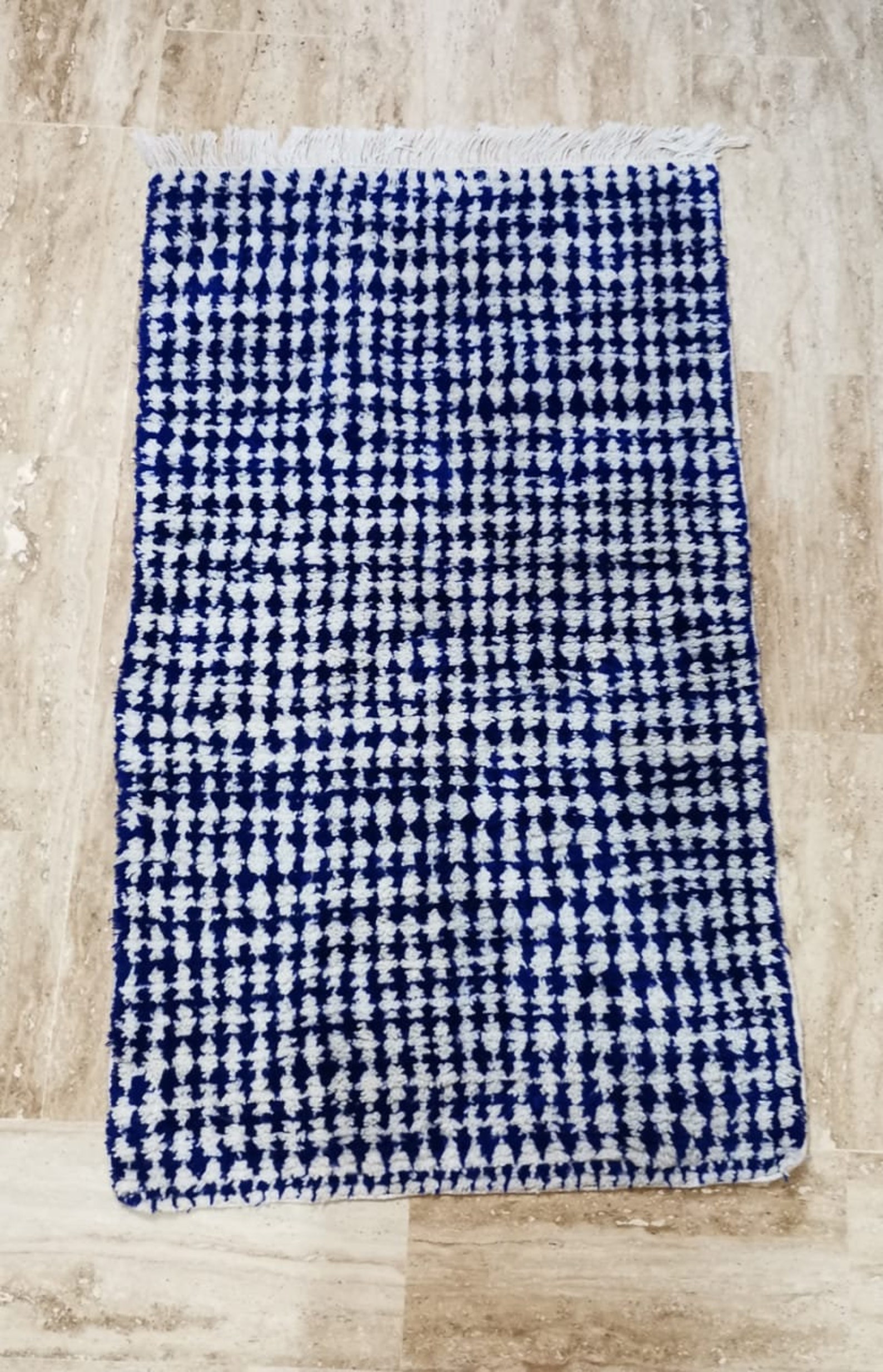 Blue Checkered Rug Moroccan Rug Moroccan Custom Rug Blue Etsy