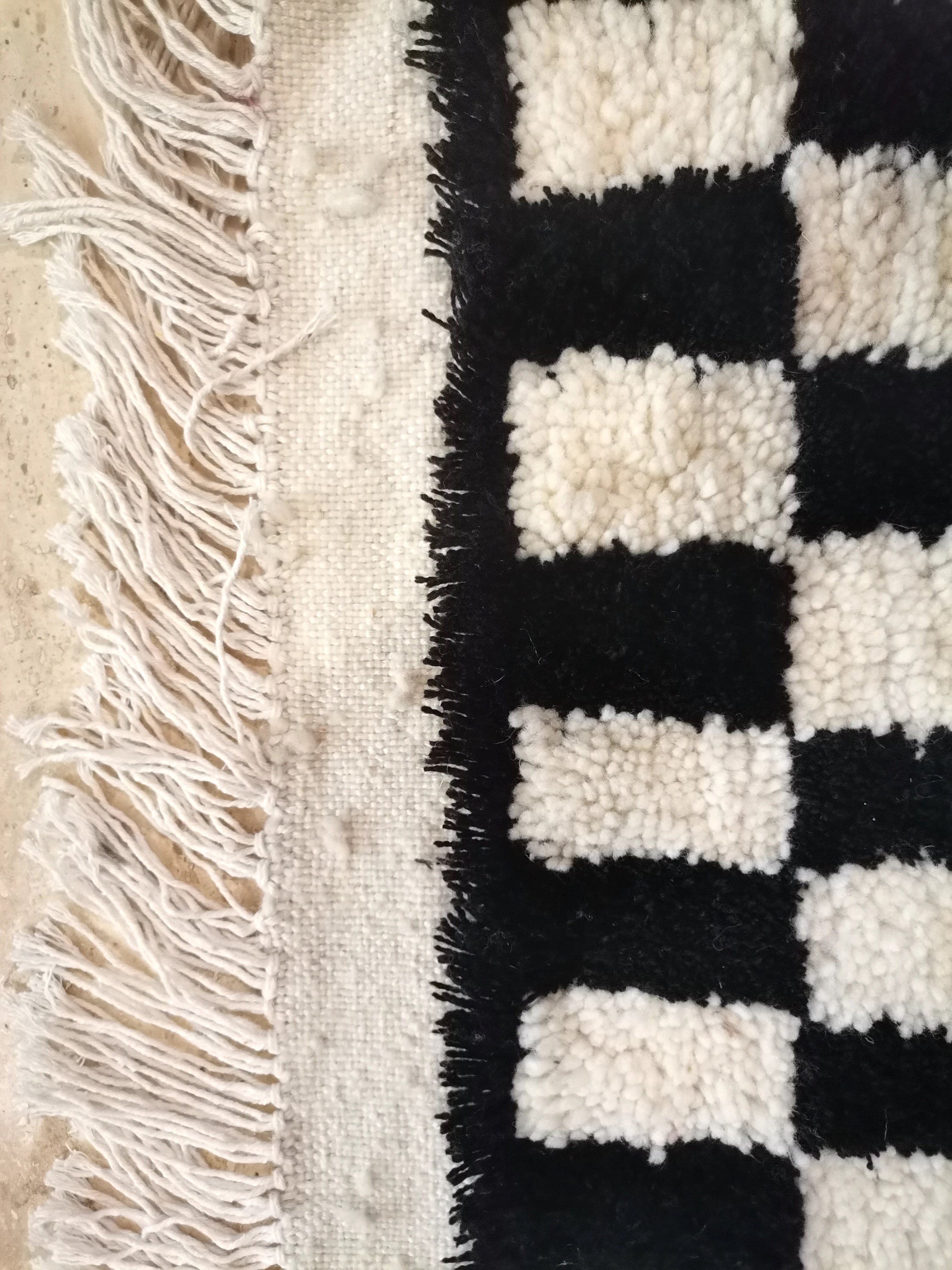 Black White Checkered Moroccan rug Moroccan custom rug Etsy
