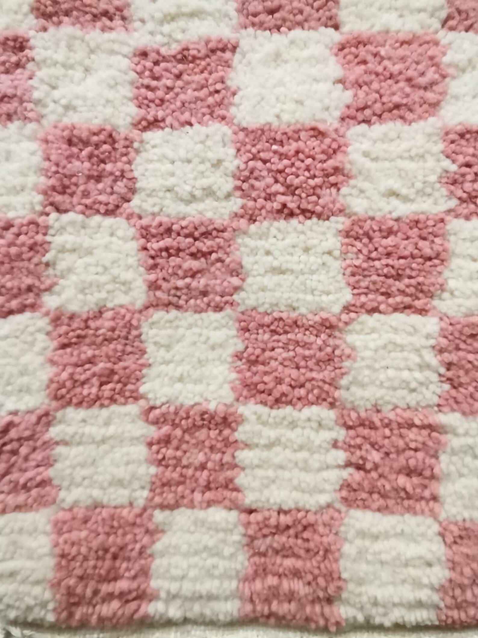 Pastel Pink White Checkered Moroccan Rug Moroccan Custom Rug Etsy