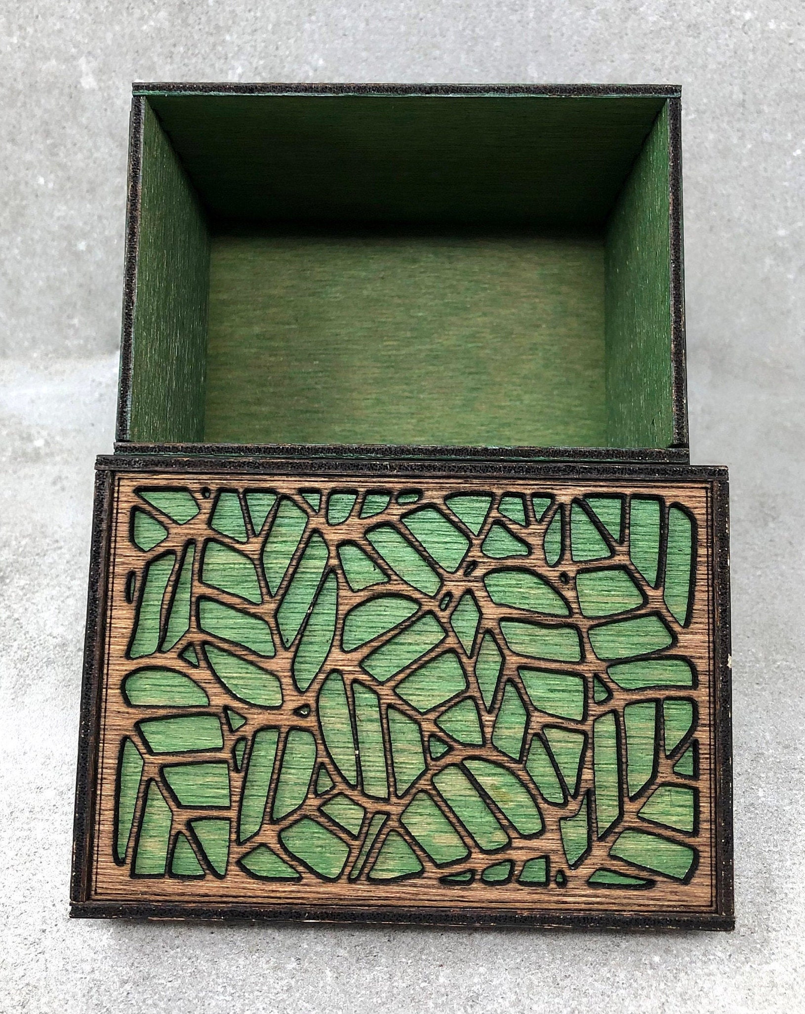 Handmade Box Filligree Leaf Design Precision Laser Cut Etsy