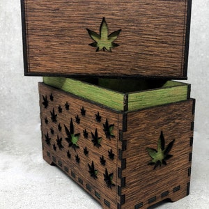 Stashbox 420gifts - Handmade Marijuana Accessories - Wooden Lasercut Box - Perfect to Store Your Doob Tubes and other Accessories! image 8