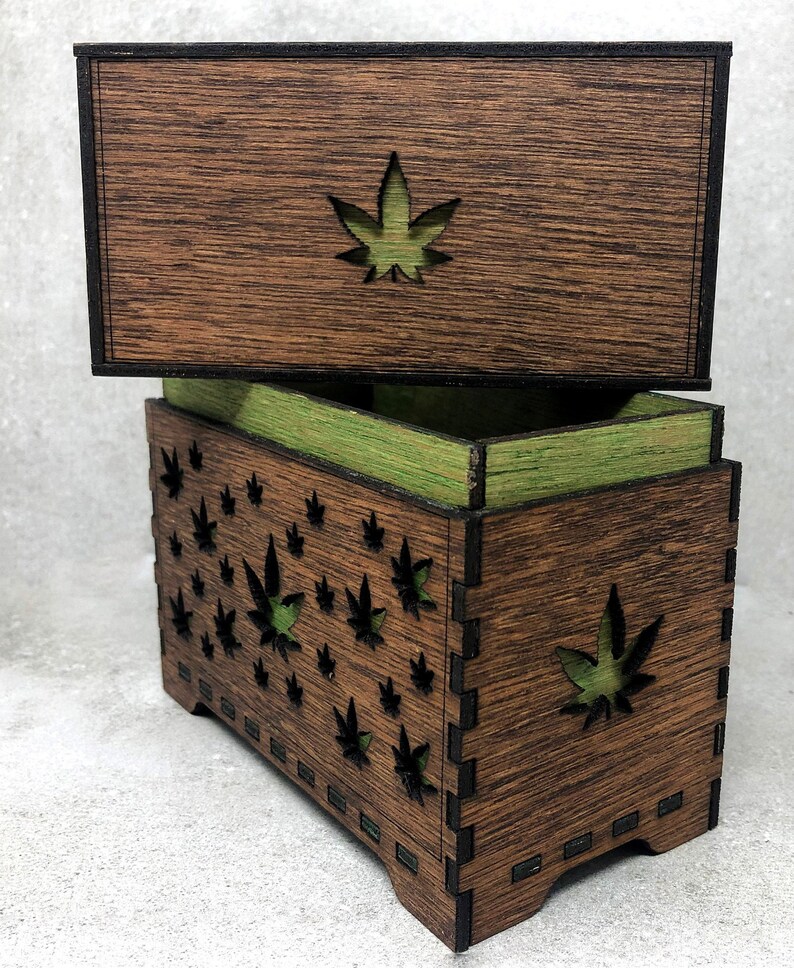 Stashbox 420gifts - Handmade Marijuana Accessories - Wooden Lasercut Box - Perfect to Store Your Doob Tubes and other Accessories! image 8