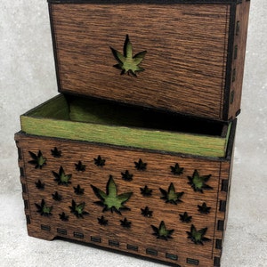 Stashbox 420gifts - Handmade Marijuana Accessories - Wooden Lasercut Box - Perfect to Store Your Doob Tubes and other Accessories! image 7