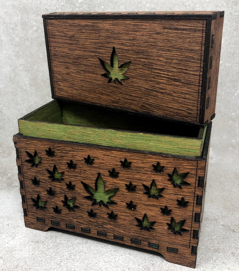 Stashbox 420gifts - Handmade Marijuana Accessories - Wooden Lasercut Box - Perfect to Store Your Doob Tubes and other Accessories! image 7