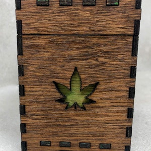 Stashbox 420gifts - Handmade Marijuana Accessories - Wooden Lasercut Box - Perfect to Store Your Doob Tubes and other Accessories! image 6
