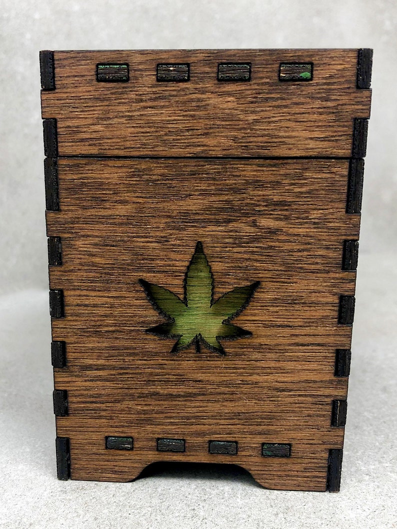 Stashbox 420gifts - Handmade Marijuana Accessories - Wooden Lasercut Box - Perfect to Store Your Doob Tubes and other Accessories! image 6