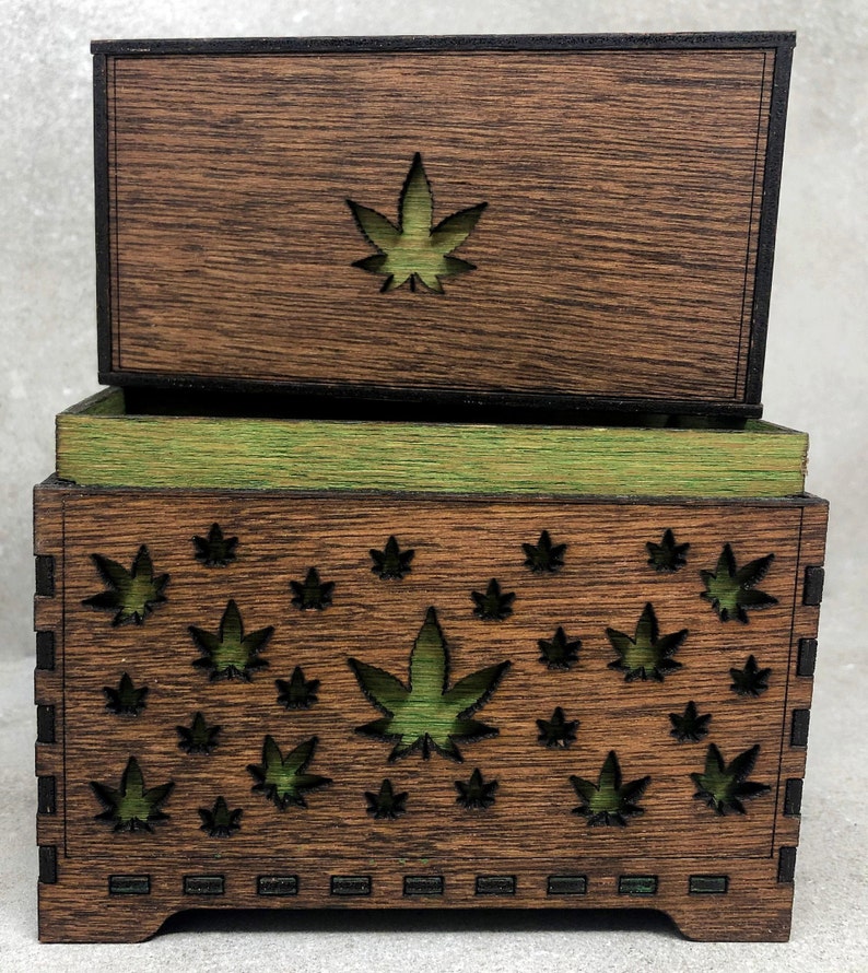 Stashbox 420gifts - Handmade Marijuana Accessories - Wooden Lasercut Box - Perfect to Store Your Doob Tubes and other Accessories! image 5
