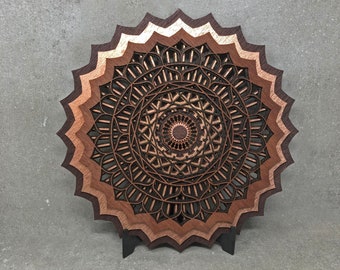 Wood Mandala Wall Art – Sacred Geometry, Yoga Decor