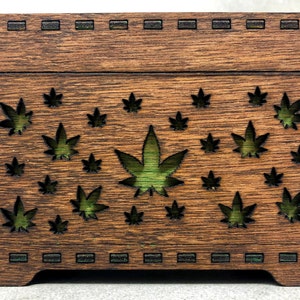 Stashbox 420gifts - Handmade Marijuana Accessories - Wooden Lasercut Box - Perfect to Store Your Doob Tubes and other Accessories! image 2