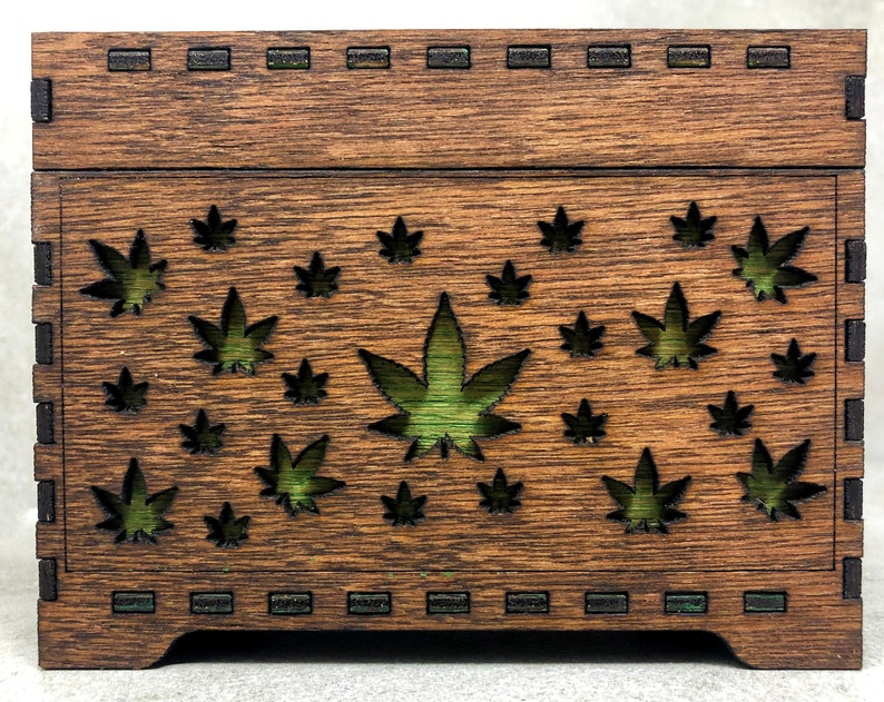 Stashbox 420gifts - Handmade Marijuana Accessories - Wooden Lasercut Box - Perfect to Store Your Doob Tubes and other Accessories! image 2
