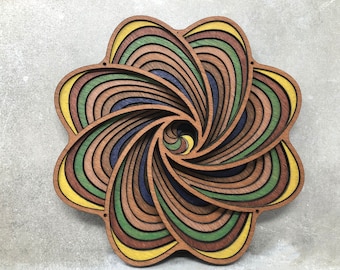 Multi-Layered Wood Mandala Wall Art – Sacred Geometry Decor