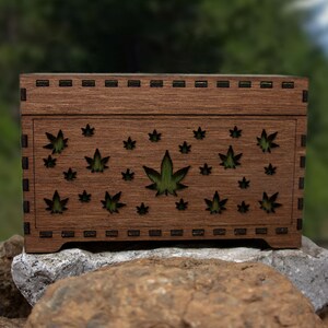 Stashbox 420gifts - Handmade Marijuana Accessories - Wooden Lasercut Box - Perfect to Store Your Doob Tubes and other Accessories! image 10