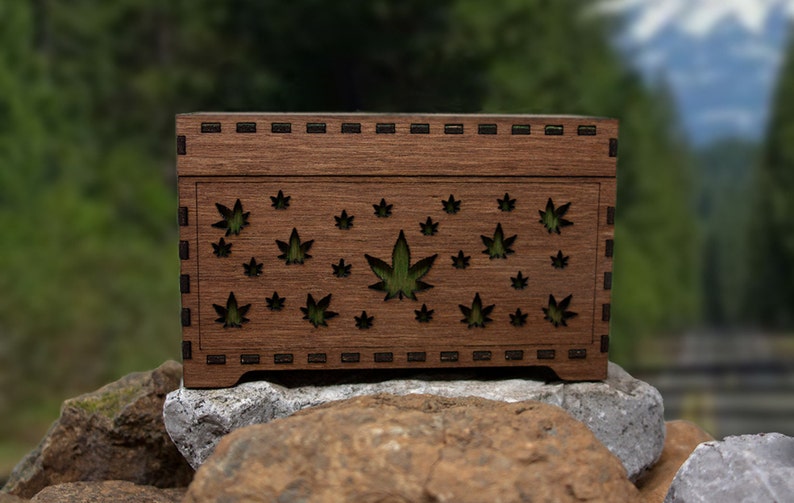 Stashbox 420gifts - Handmade Marijuana Accessories - Wooden Lasercut Box - Perfect to Store Your Doob Tubes and other Accessories! image 10