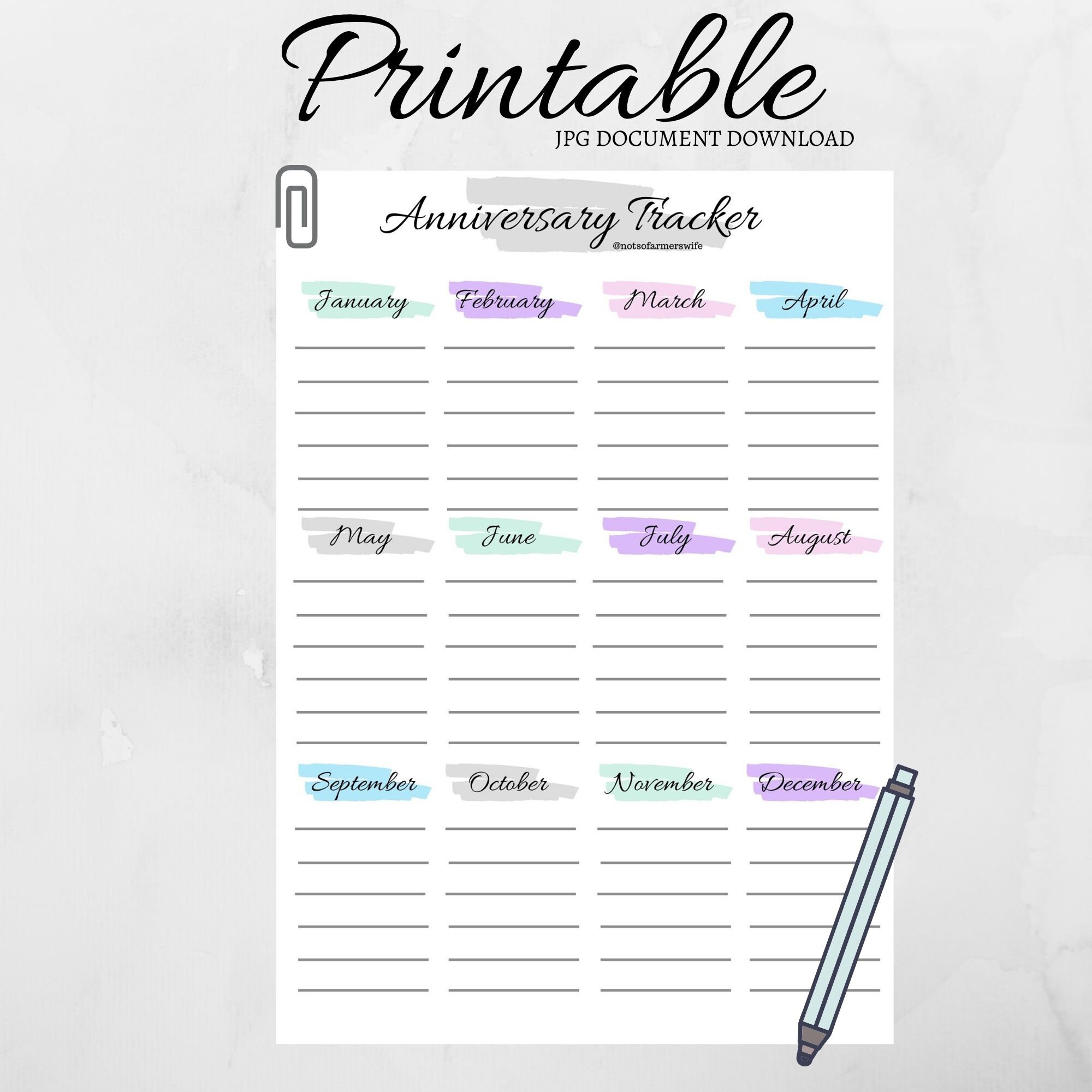 Birthday Event & Anniversary Planner Download. Birthday Etsy Singapore