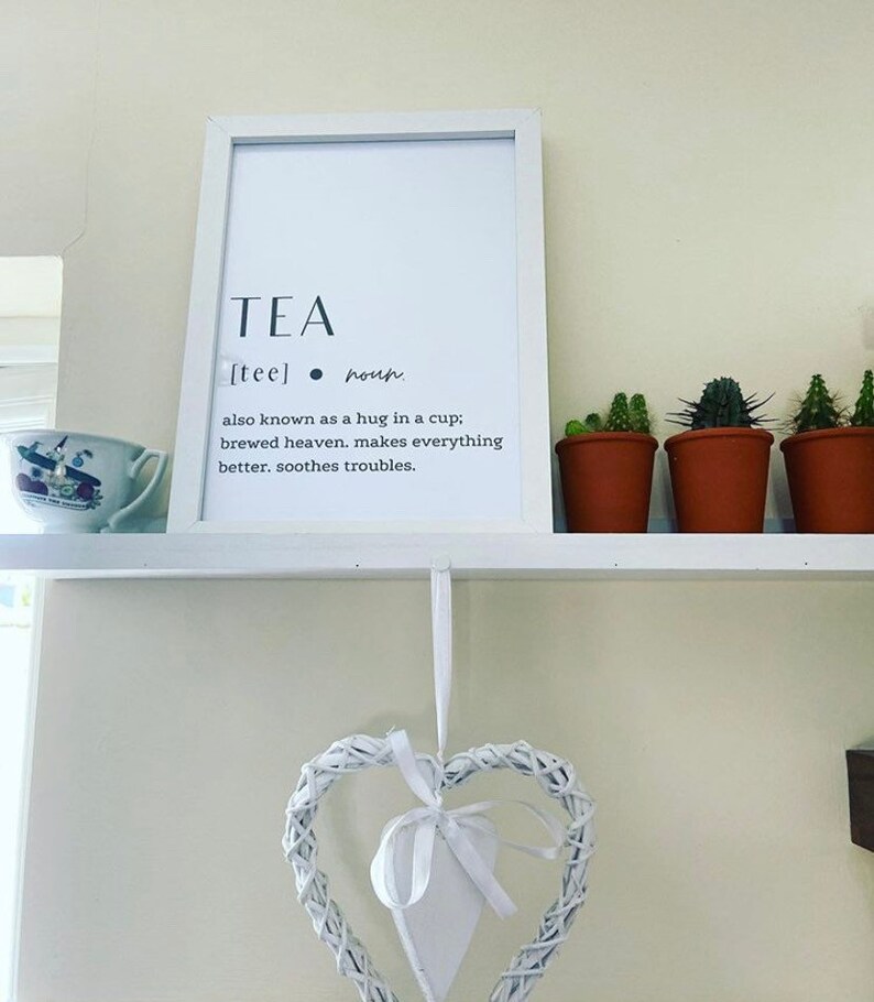 Tea Noun Tea Definition Prints Prints for Kitchens Prints Etsy