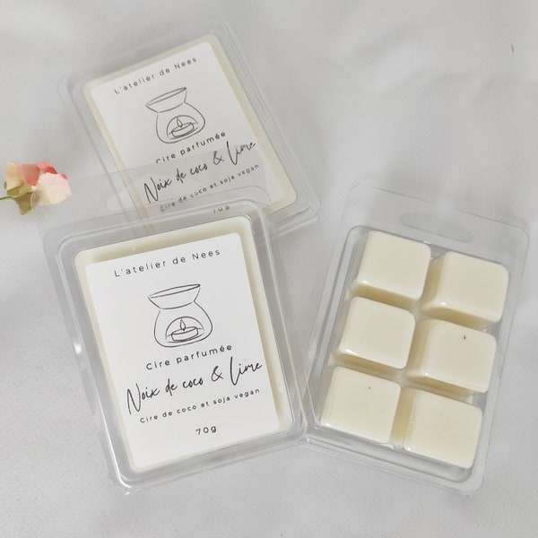 Noix de coco & Lime-Fondant Tablette parfumée-Fondant bougie-Parfum d'été-Parfum d'intérieur -ambiance