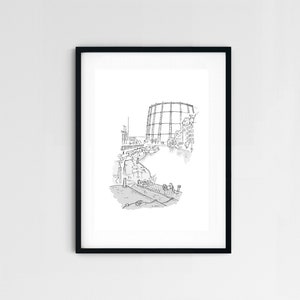 London artwork, Regent&#39;s Canal Sketch, signed fine art paper print