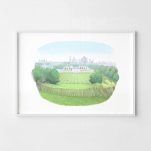 Greenwich Park View, London artwork, signed fine art paper print