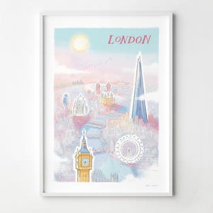 London Skyline Art Print: Signed Pastel Illustration