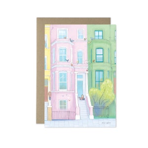 Carte de voeux chat de Notting Hill, Londres