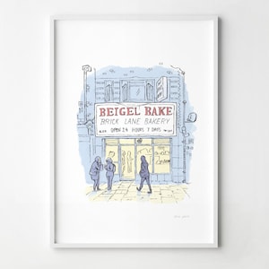 Beigel Bake Brick Lane, London Artwork, signed fine art paper print