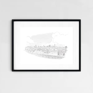 Primrose Hill View sketch, signed fine art paper print