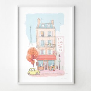 Paris Cafe Artwork, signed fine art paper print