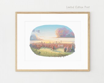 Primrose Hill London artwork, LIMITED EDITION, signed A4 Giclée print