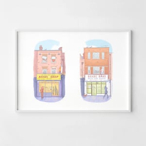 Beigels on Brick Lane, London Artwork, signed fine art paper print