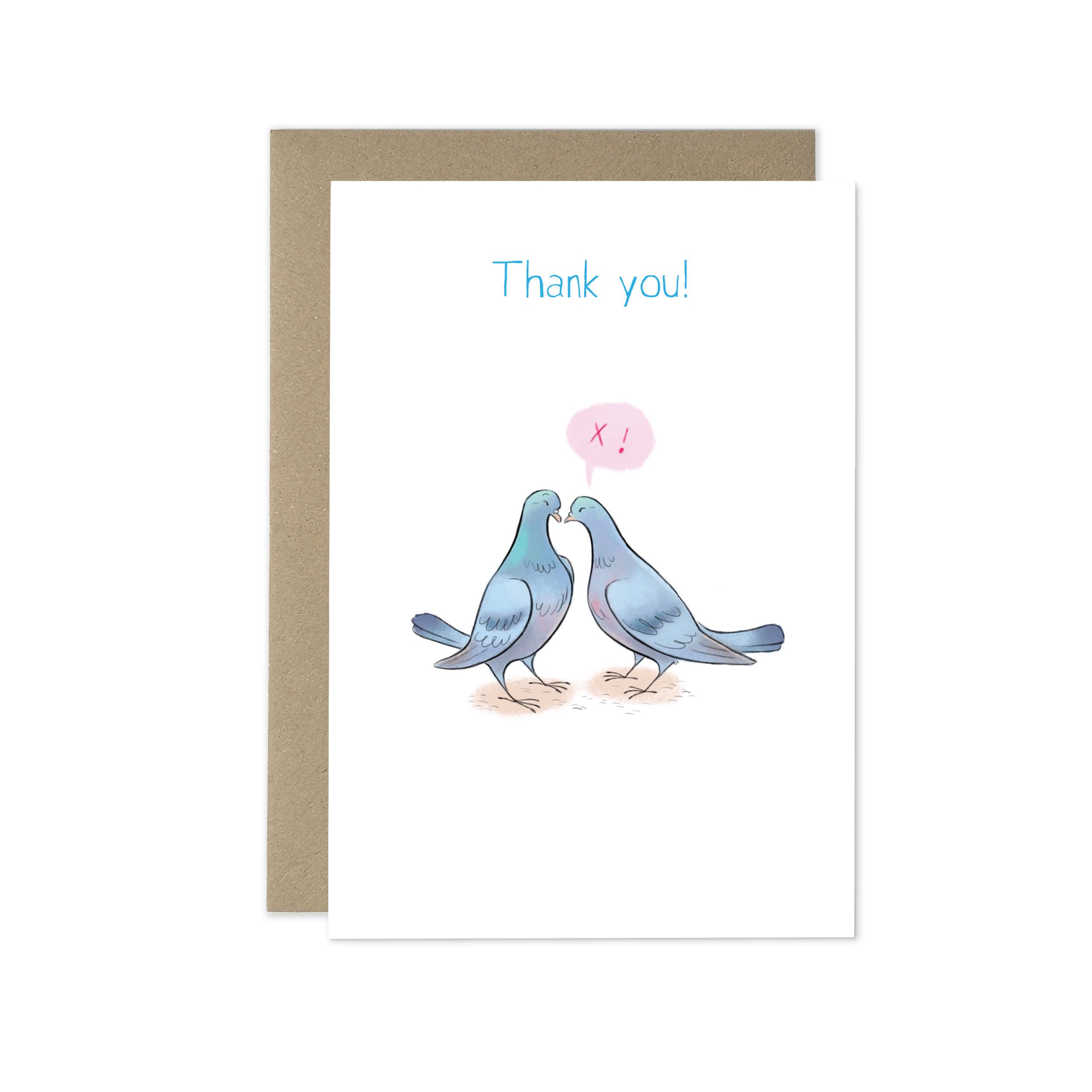 Thank You Card, Pigeon Positivity, Uplifting Card