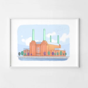 Battersea Power Station, London artwork, signed print