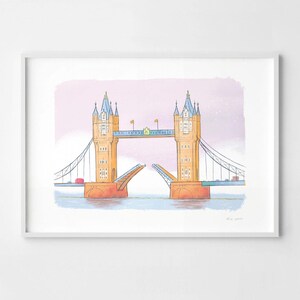 Tower Bridge, London Kunstwerk, signierter Kunstdruck