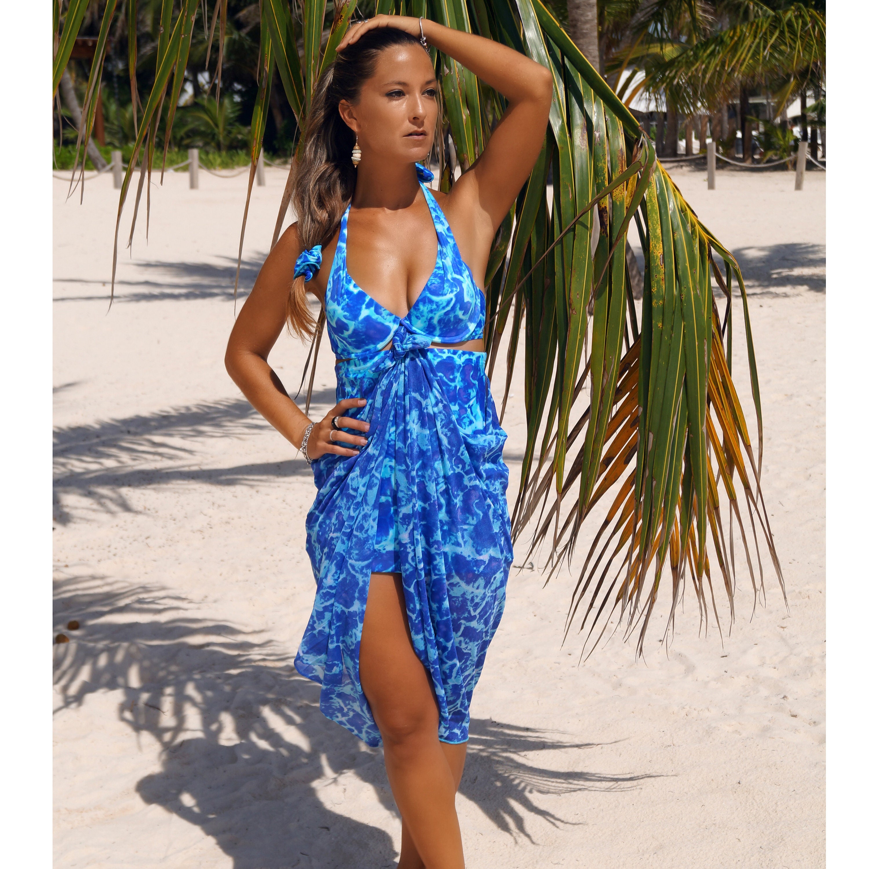 Beach Cover Up 2024 Pareo Sarong Bikini Cover Up Robe De Plage Vestidos  Playa Swimsuit Cover Up Bathing Suit Women Maxi Dress