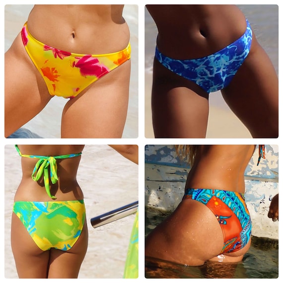 Tropical Bathing Suit Bottoms, Petite Swimsuit Bottom, Beach Swimsuit  Panties, Women's Sexy Pool Accessories 