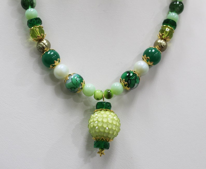 Shades of Green Crystals Green Glass and BoHo Beads Lolita Margarita Gold Plated Earwires with Stardust Bails
