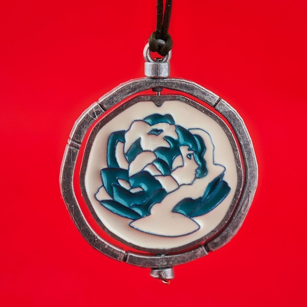 Arcane Necklace Blue Rose Etsy