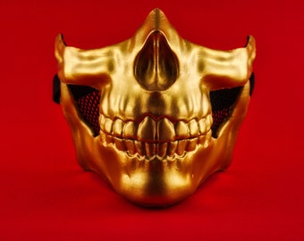 Higgs Mask - Death Stranding Higgs Mask - Higgs Monaghan Mask - Golden Higgs Mask - Golden Skull Mask - Cosplay Higgs Mask