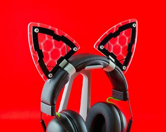 Cyberpunk Cat Ear Headphone Accessories | Secure Attachment | Stylish Toppers | Unique Headset Add-ons | Exclusively Designed Enhancements