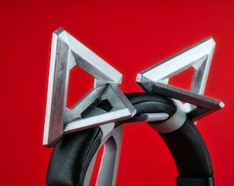 Cyberpunk Cat Ear Headphone Accessories | Diamond Cat Eat | Silver Cat Ear | Unique Headset Add-ons | Mecha Cat Ear | Cyberpunk Style Ear